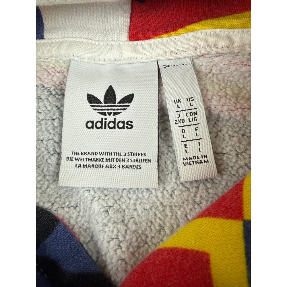 Streetwear Graphic Hoodie Cotton Blend Colorblock Trefoil Med Adidas - Picture 9 of 11